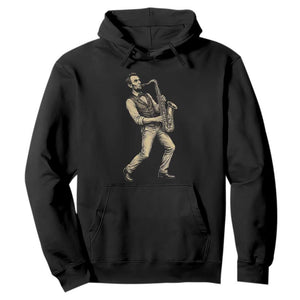 Vintage Abraham Lincoln Playing Saxophone Hoodie USA History