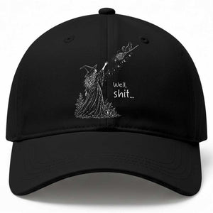 Funny Well Shit Witch Halloween Baseball Cap Cat Stole My Broom Flying