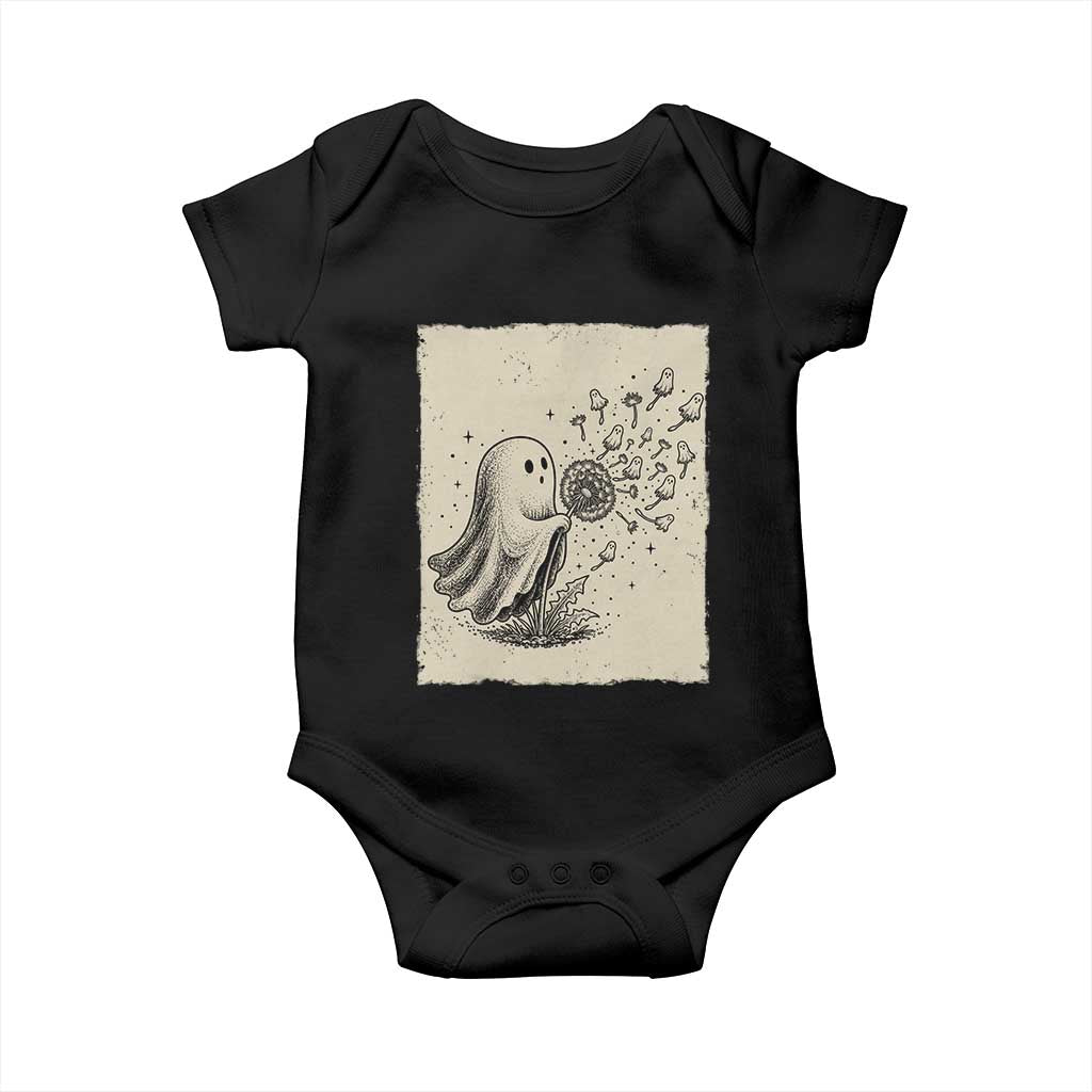 Cute Ghost Blowing Dandelion Wish Baby Onesie Halloween Japanese Style