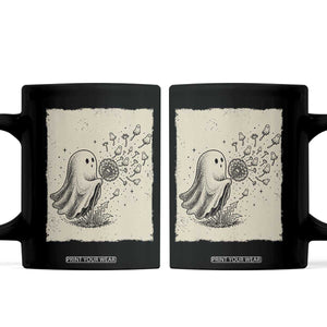 Cute Ghost Blowing Dandelion Wish Coffee Mug Halloween Japanese Style