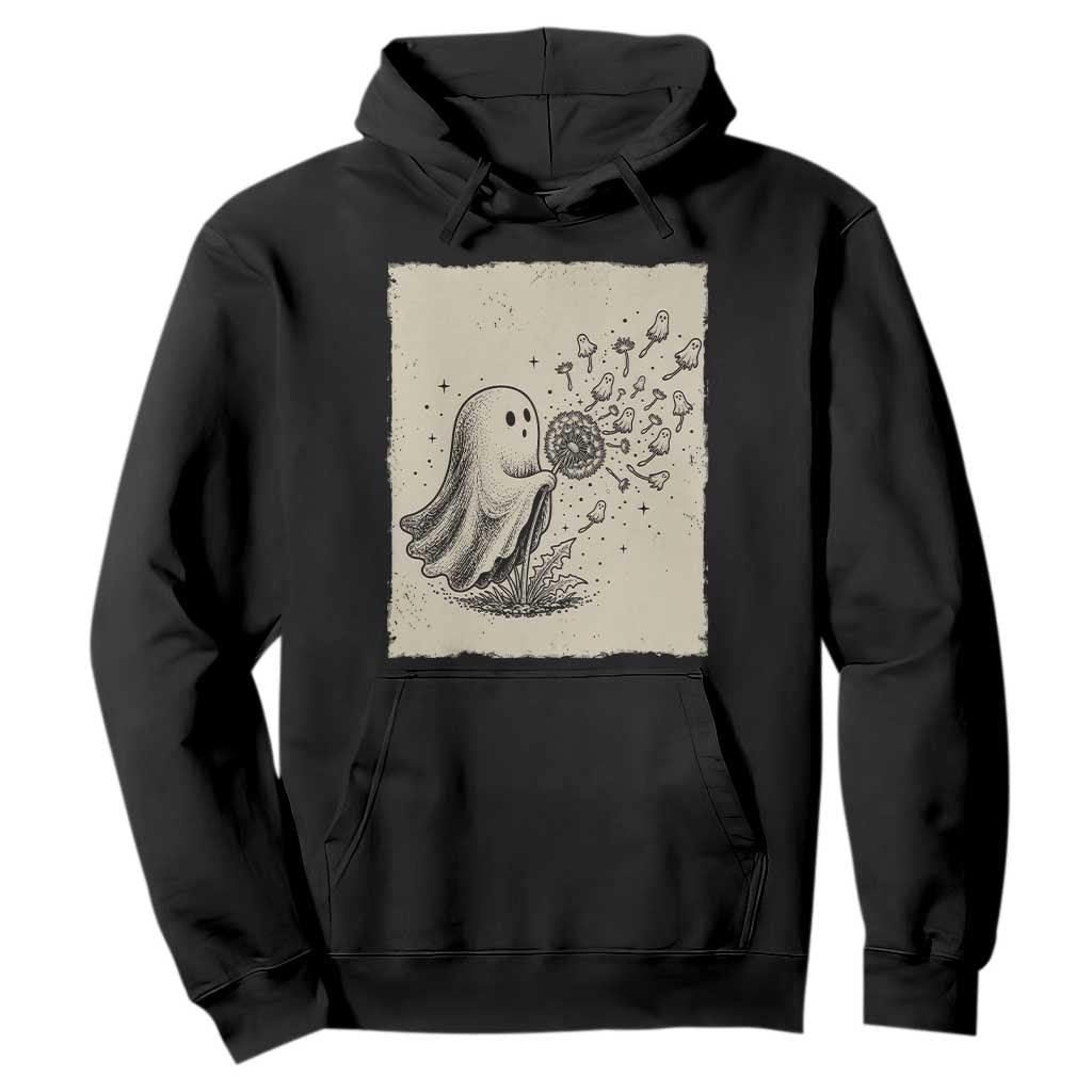 Cute Ghost Blowing Dandelion Wish Hoodie Halloween Japanese Style