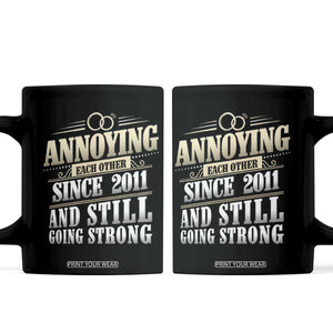 Vintage 15th Wedding Anniversary Coffee Mug Annoying Each Other Since 2011 Still Going Strong