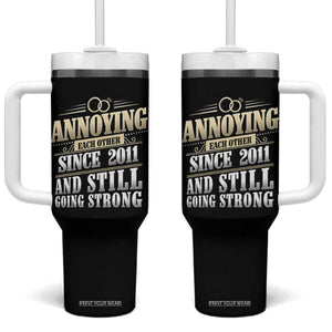 Vintage 15th Wedding Anniversary Tumbler With Handle Annoying Each Other Since 2011 Still Going Strong