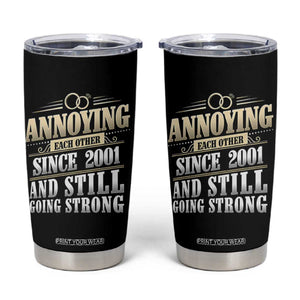 Vintage 25th Wedding Anniversary Tumbler Cup Annoying Each Other Since 2001 Still Going Strong