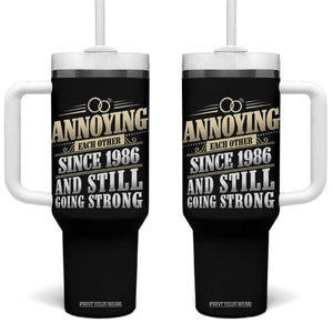 Vintage 40th Wedding Anniversary Tumbler With Handle Annoying Each Other Since 1986 Still Going Strong