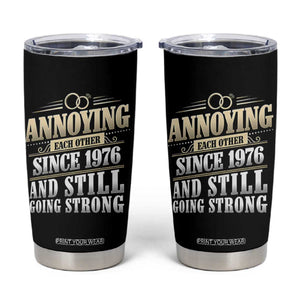 Vintage 50th Wedding Anniversary Tumbler Cup Annoying Each Other Since 1976 Still Going Strong