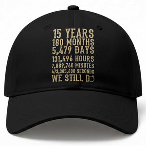 Vintage 15th Wedding Anniversary Milestone Baseball Cap 15 Years We Still Do