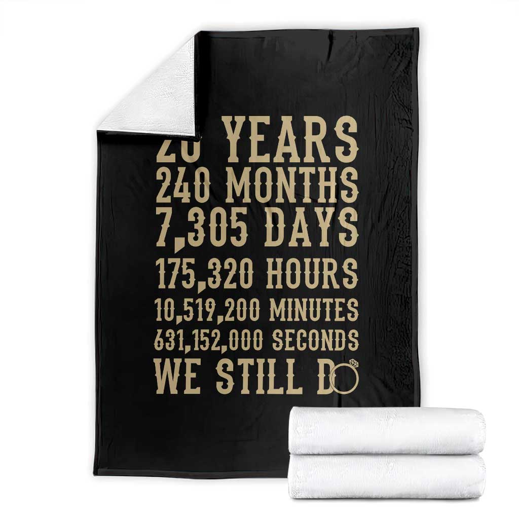 Vintage 20th Wedding Anniversary Milestone Throw Blanket 20 Years We Still Do