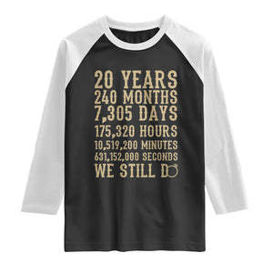 Vintage 20th Wedding Anniversary Milestone Raglan Shirt 20 Years We Still Do