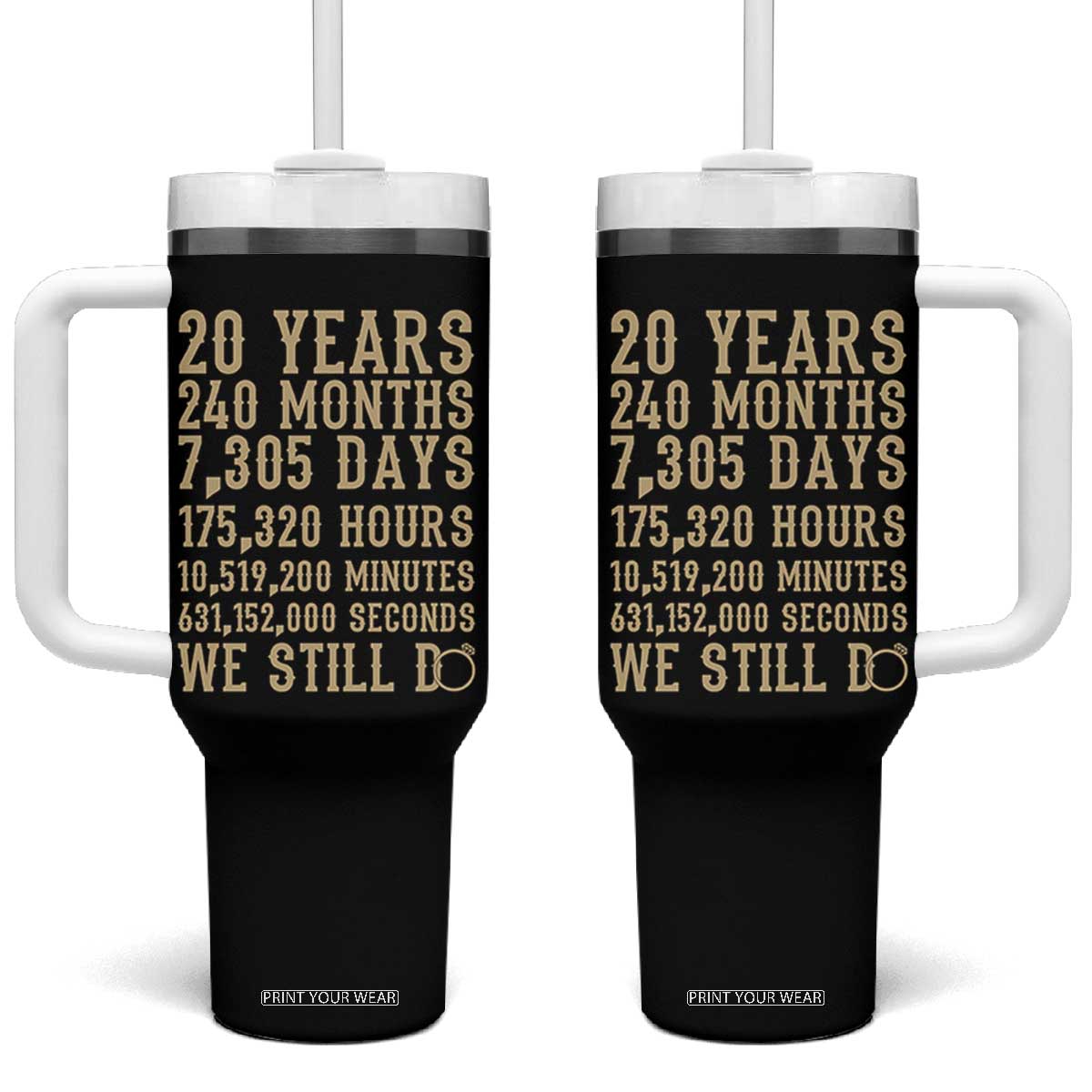 Vintage 20th Wedding Anniversary Milestone Tumbler With Handle 20 Years We Still Do