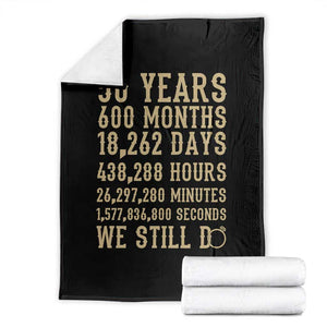 Vintage 50th Wedding Anniversary Milestone Throw Blanket 50 Years We Still Do