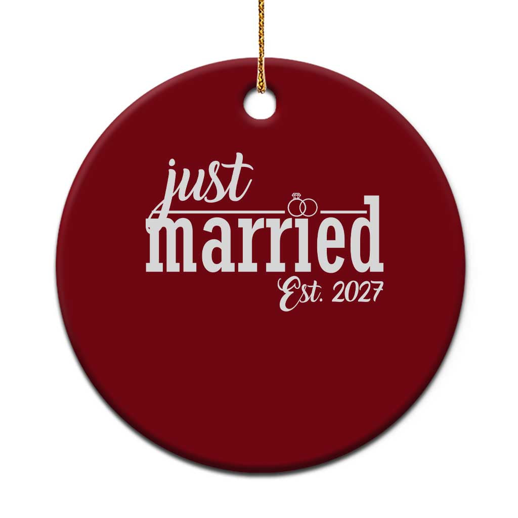 Just Married Est 2027 Newlywed Couple Ceramic Ornament Bride Groom Wedding