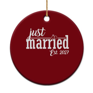 Just Married Est 2027 Newlywed Couple Ceramic Ornament Bride Groom Wedding