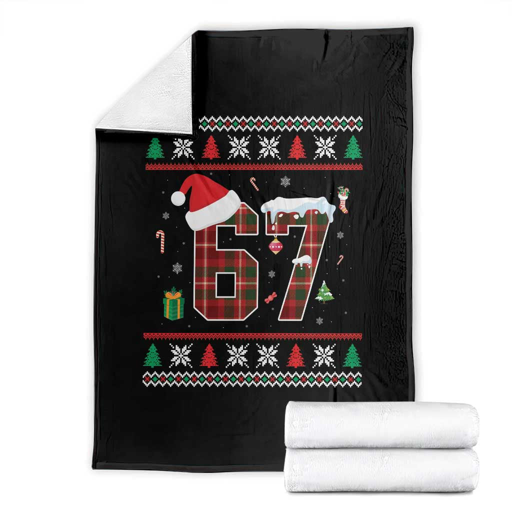 Funny Six Seven Meme Christmas Ugly Sweater Throw Blanket Trendy Tiktok Gift TS12 Black Print Your Wear