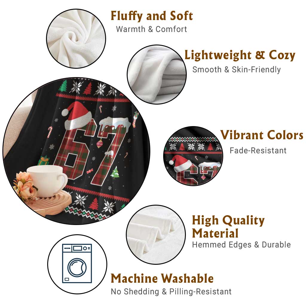 Funny Six Seven Meme Christmas Ugly Sweater Throw Blanket Trendy Tiktok Gift TS12 Print Your Wear