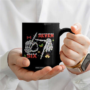 Six And Seven Meme Skeleton Coffee Mug Funny Trendy Christmas Party Gift TS12 Print Your Wear