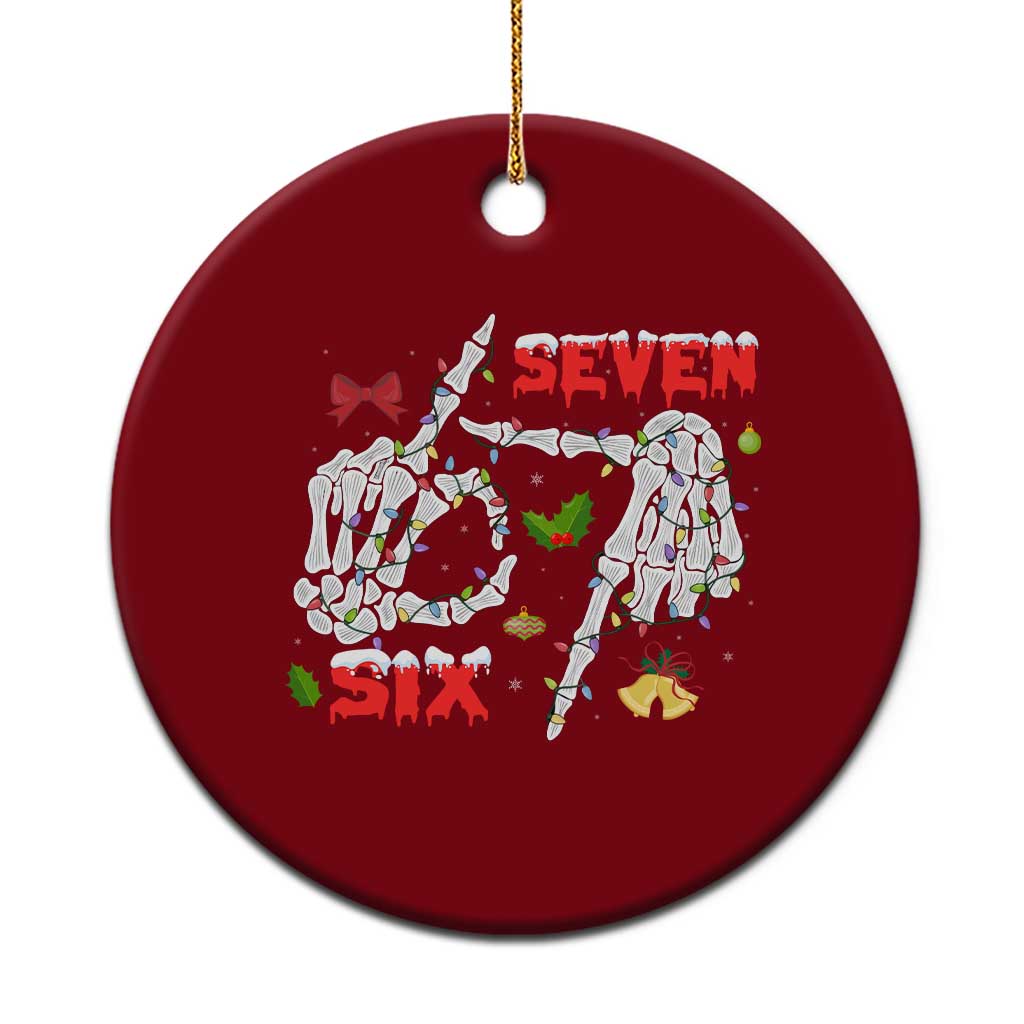 Six And Seven Meme Skeleton Ceramic Ornament Funny Trendy Xmas Party Gift TS12 1pc Red Print Your Wear