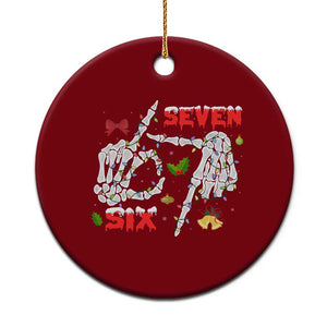 Six And Seven Meme Skeleton Ceramic Ornament Funny Trendy Xmas Party Gift TS12 1pc Red Print Your Wear