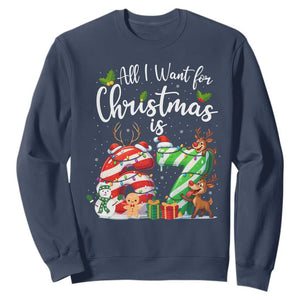 All I Want For Christmas Is 67 Sweatshirt Trending Meme Holiday Gift TS12 Navy Print Your Wear