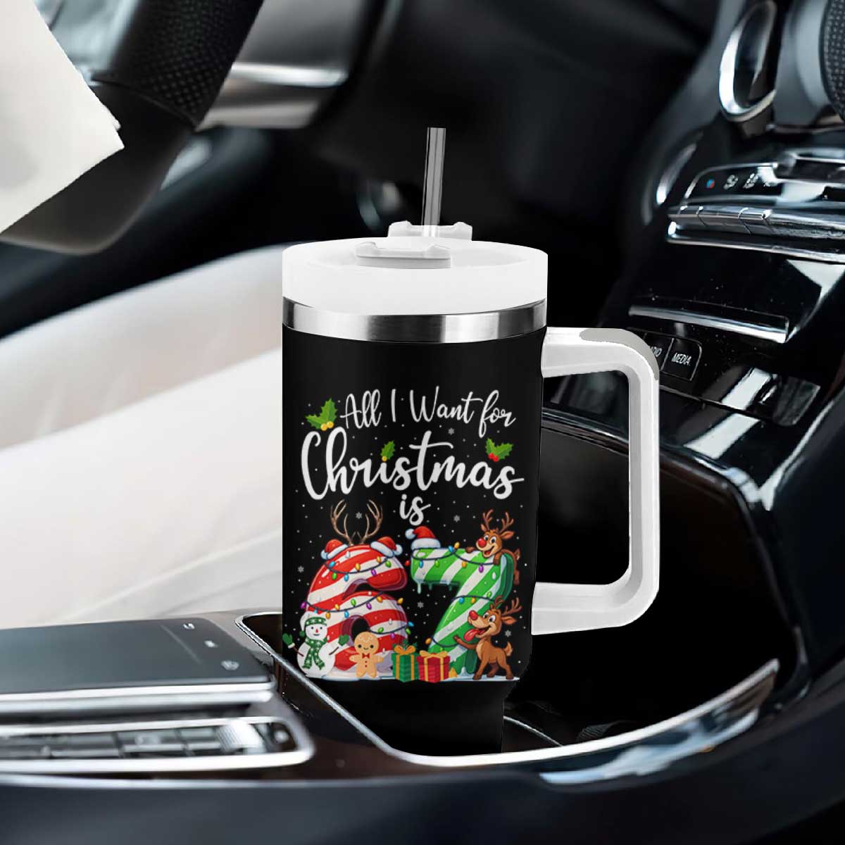 All I Want For Christmas Is 67 Tumbler With Handle Trending Meme Holiday Gift TS12 Print Your Wear