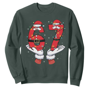 Funny 67 Meme Sweatshirt Christmas Party Holiday Gag Gift TS12 Dark Forest Green Print Your Wear