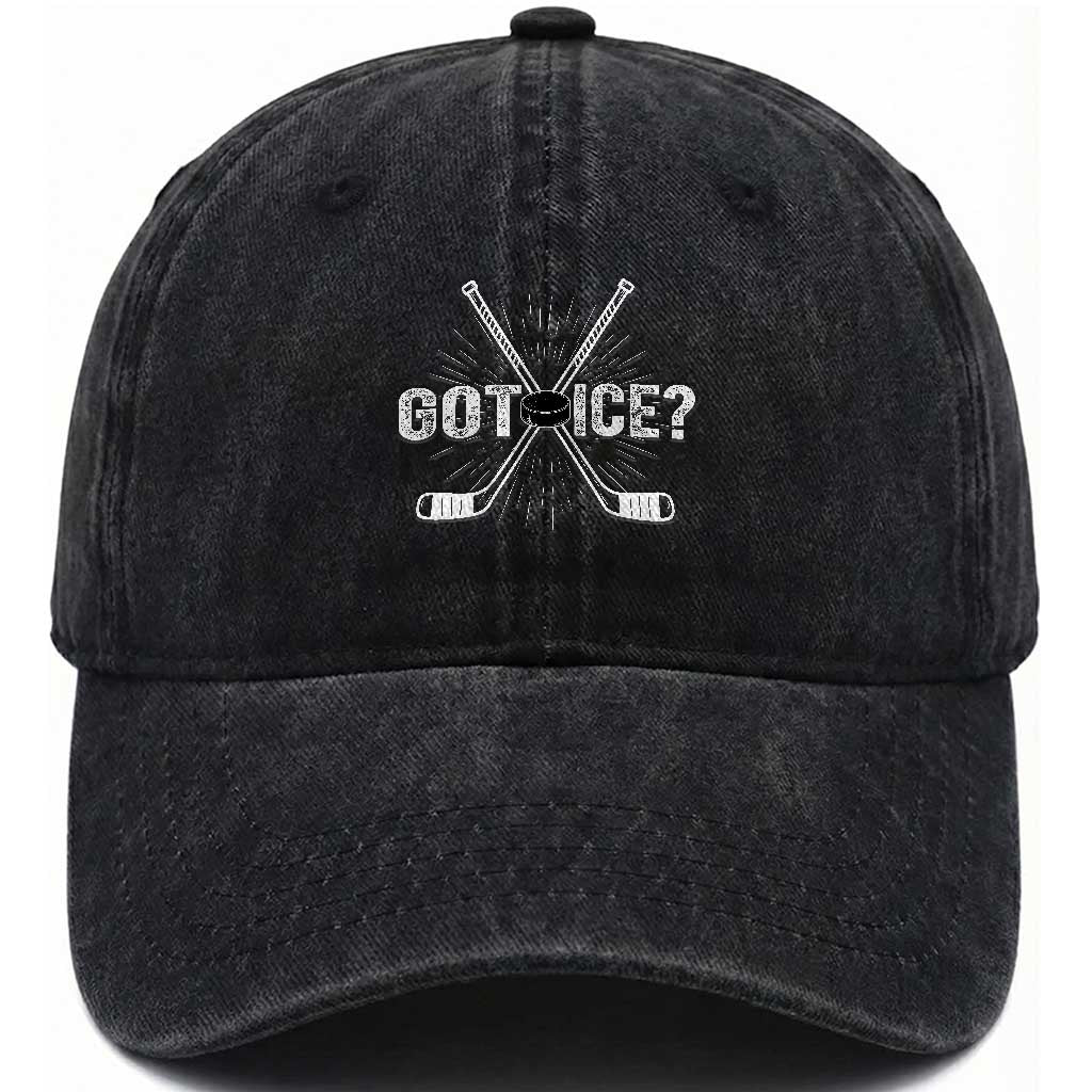 Funny Got Ice Hockey Player Gift Washed Cotton Baseball Cap TS12 Print Your Wear