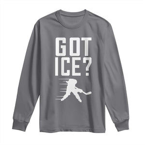 Got Ice Long Sleeve Shirt Funny Youth Ice Hockey Gift TS12 Charcoal Print Your Wear