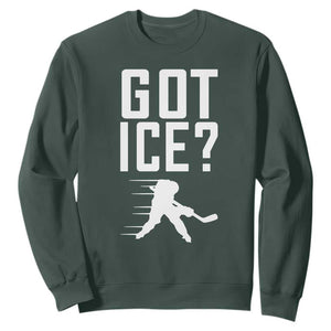 Got Ice Sweatshirt Funny Youth Ice Hockey Gift TS12 Dark Forest Green Print Your Wear