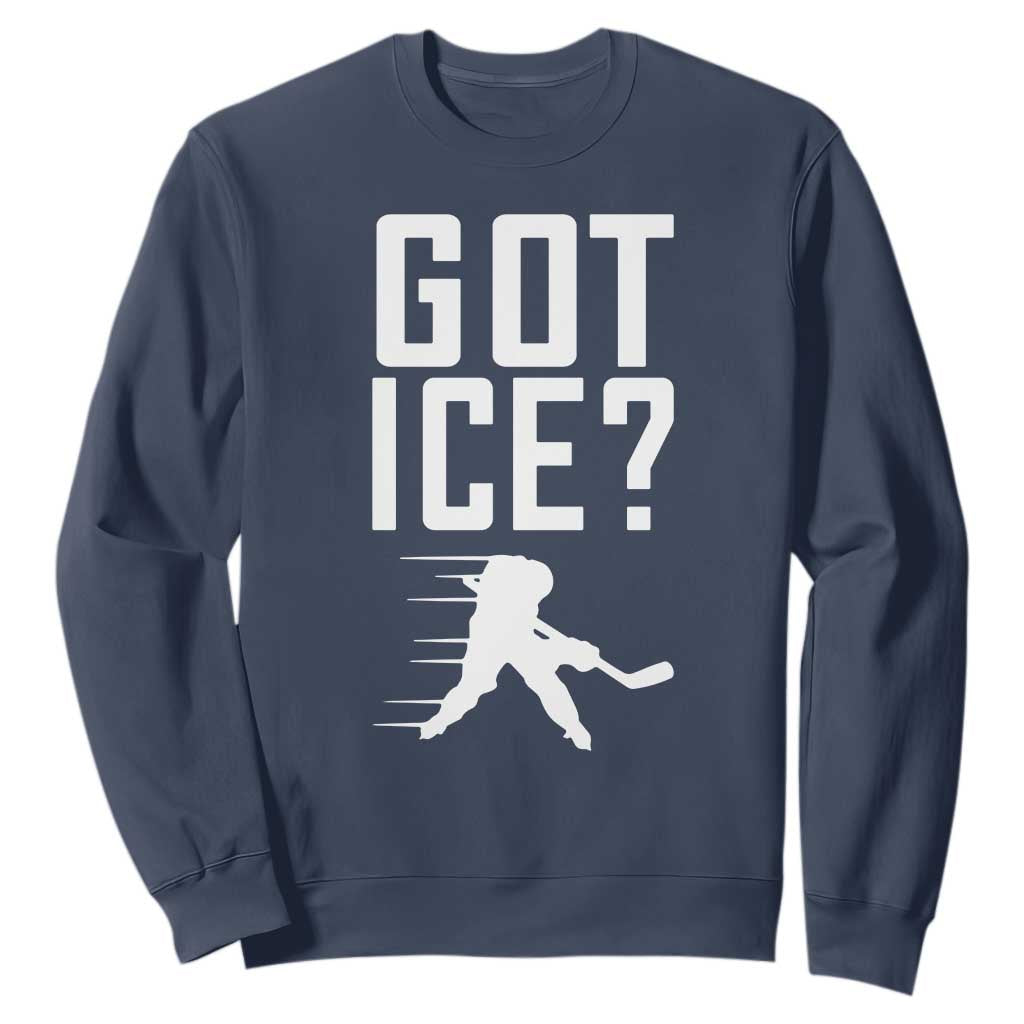 Got Ice Sweatshirt Funny Youth Ice Hockey Gift TS12 Navy Print Your Wear