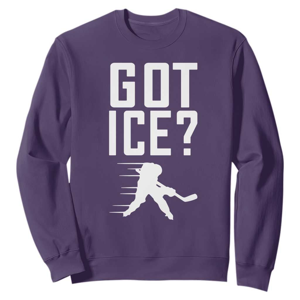 Got Ice Sweatshirt Funny Youth Ice Hockey Gift TS12 Purple Print Your Wear