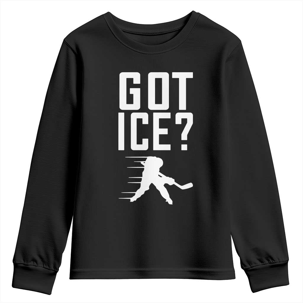 Got Ice Youth Sweatshirt Funny Youth Ice Hockey Gift TS12 Black Print Your Wear