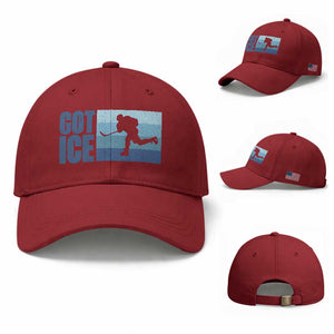 Got Ice Baseball Cap Ocean Blue Retro Ice Hockey Sport Lover Gift TS12 Baseball Cap Universal Fit Cherry Red Print Your Wear