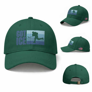 Got Ice Baseball Cap Ocean Blue Retro Ice Hockey Sport Lover Gift TS12 Baseball Cap Universal Fit Irish Green Print Your Wear
