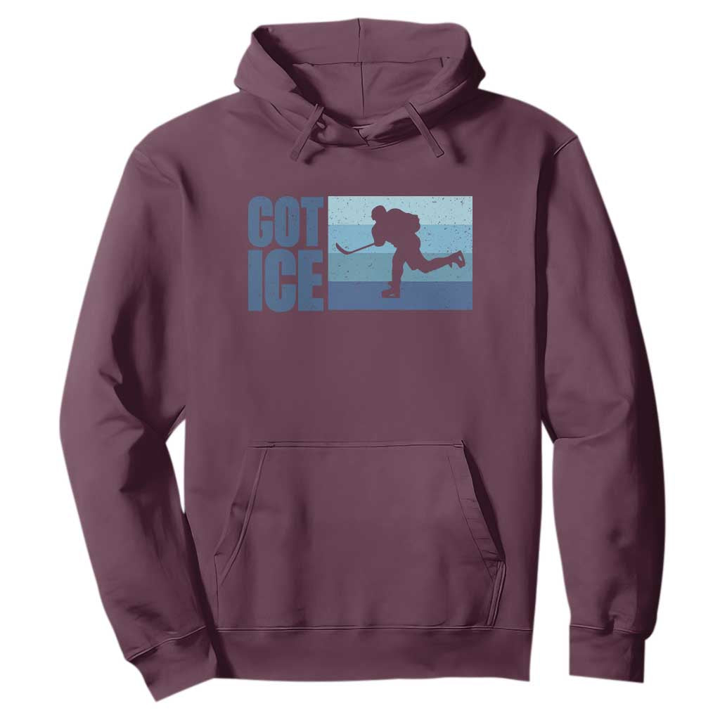 Got Ice Hoodie Ocean Blue Retro Ice Hockey Sport Lover Gift TS12 Maroon Print Your Wear
