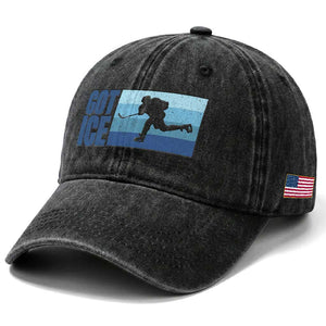 Got Ice Washed Cotton Baseball Cap Ocean Blue Retro Ice Hockey Sport Lover Gift TS12 Print Your Wear