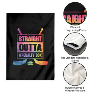 Straight Outta The Penalty Box Garden Flag Tie Dye Effect Hockey Player Gift TS12 Print Your Wear
