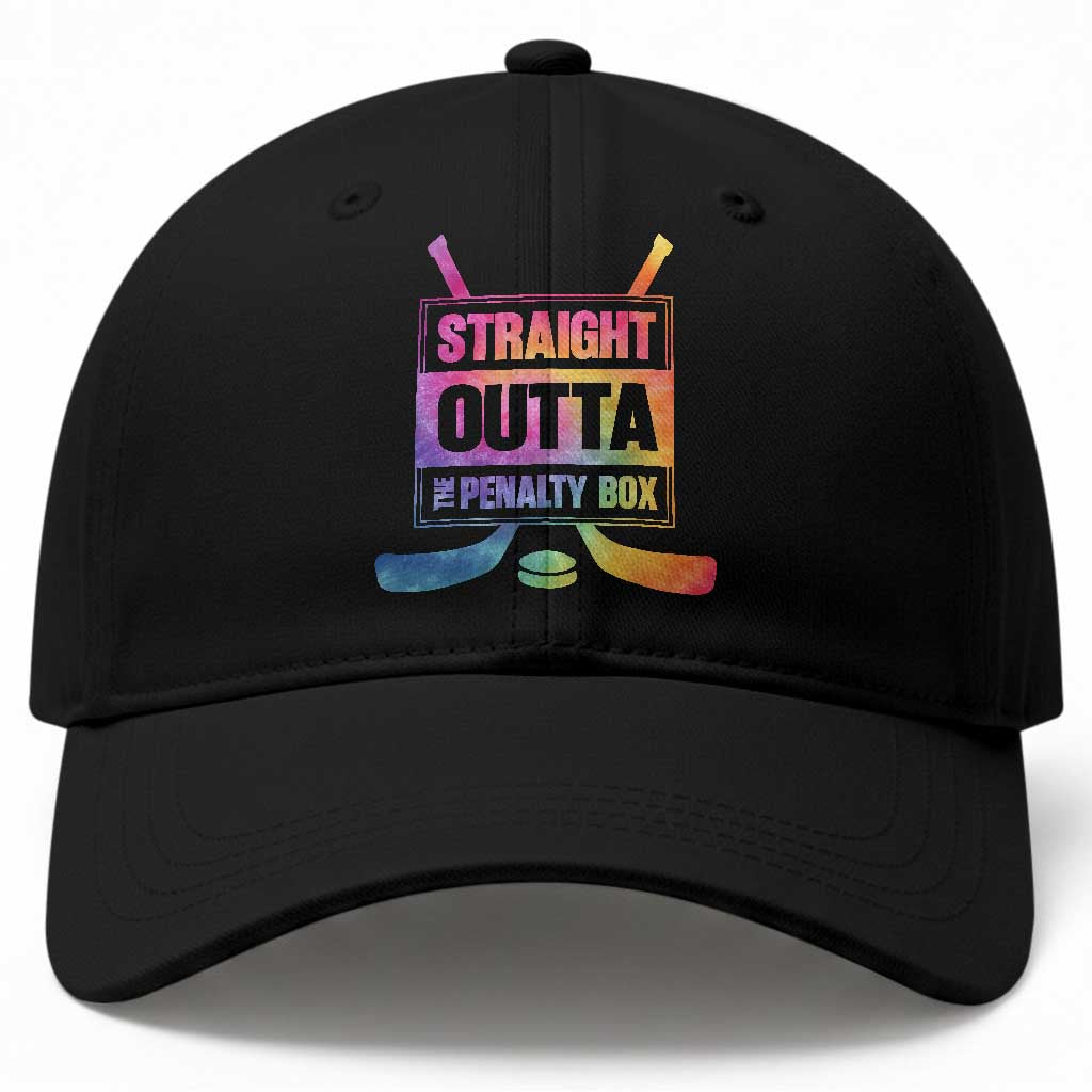 Straight Outta The Penalty Box Baseball Cap Tie Dye Effect Hockey Player Gift TS12 Print Your Wear