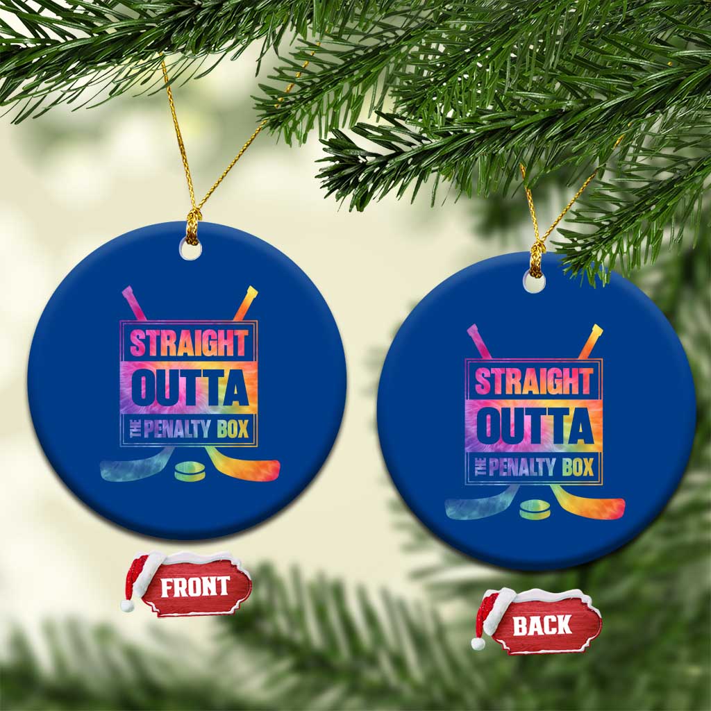 Straight Outta The Penalty Box Ceramic Ornament Tie Dye Effect Hockey Player Gift TS12 1pc Blue Print Your Wear