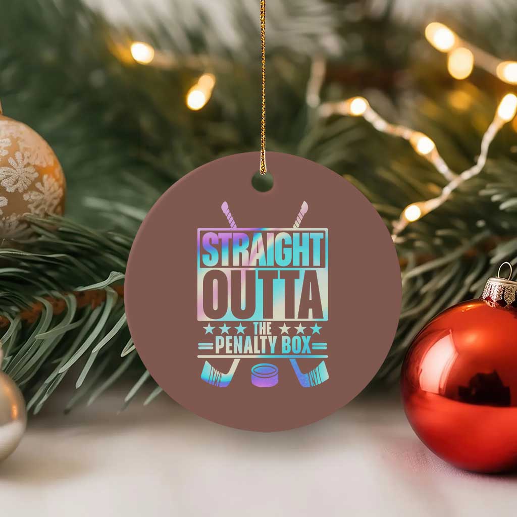 Straight Outta The Penalty Box Ceramic Ornament Iridescent Effect Hockey Player Gift TS12 1pc Mocha Print Your Wear