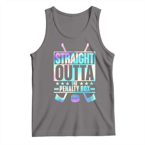 Straight Outta The Penalty Box Tank Top Iridescent Effect Hockey Player Gift TS12 Deep Heather Print Your Wear