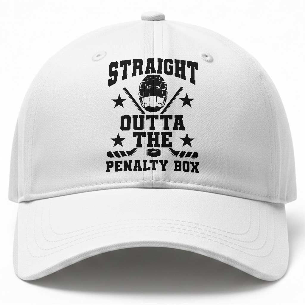 Straight Outta The Penalty Box Baseball Cap Funny Youth Ice Hockey Gift TS12 Print Your Wear