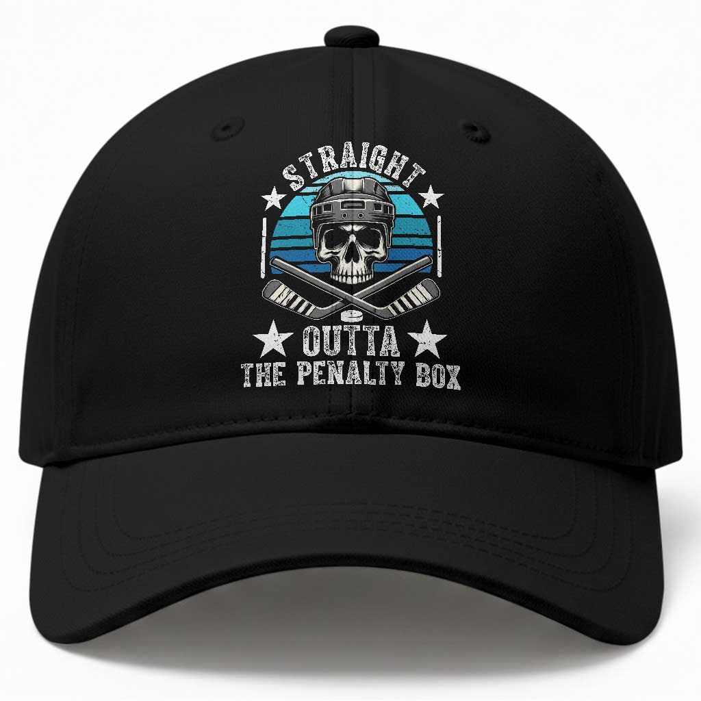 Straight Outta The Penalty Box Hockey Baseball Cap Funny Skull Player Gift TS12 Print Your Wear