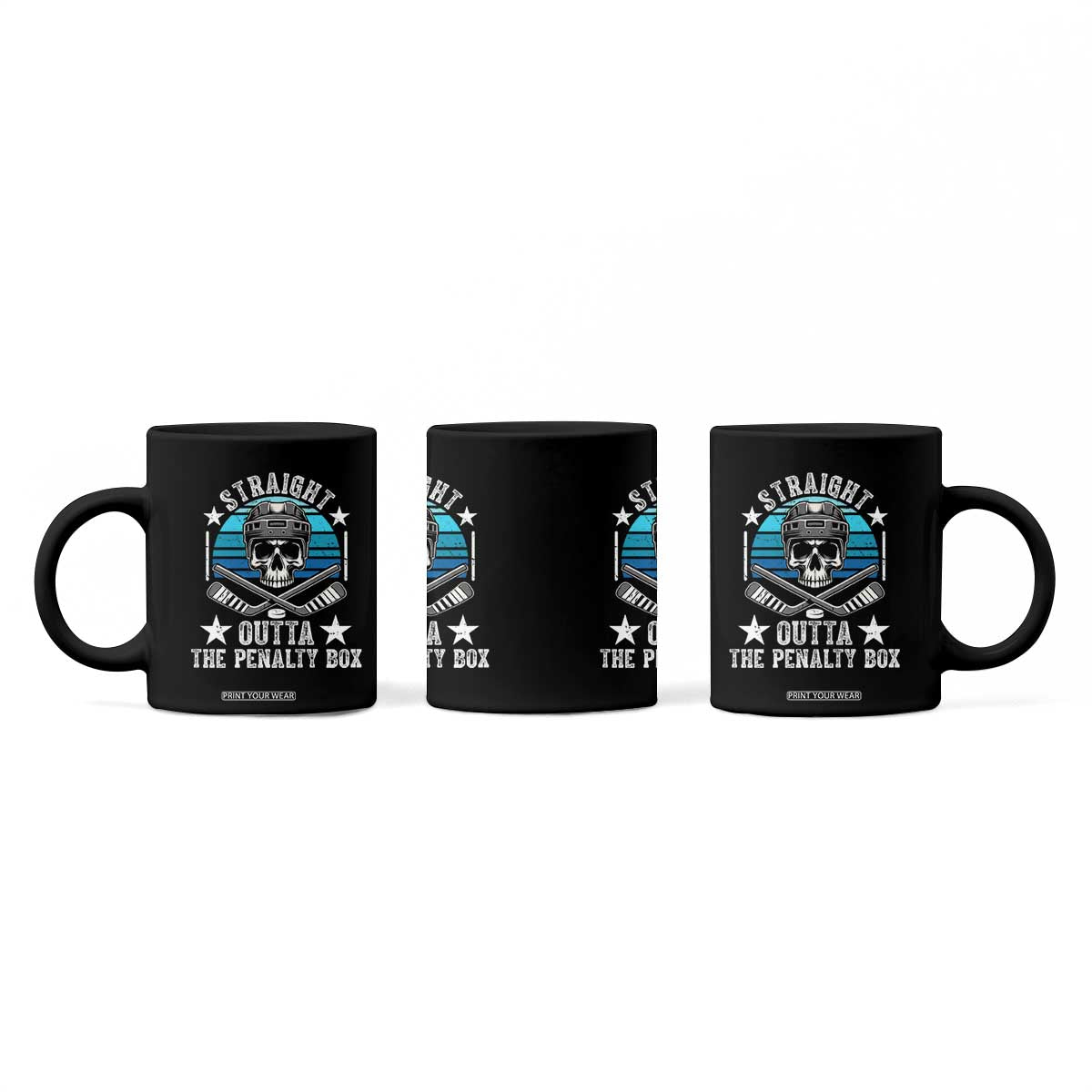 Straight Outta The Penalty Box Hockey Coffee Mug Funny Skull Player Gift TS12 Print Your Wear