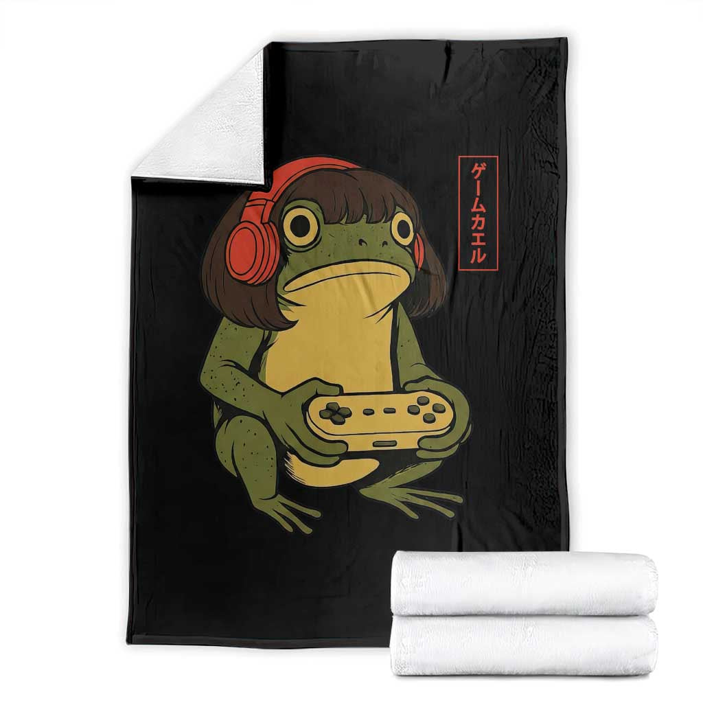 Funny Frog Bob Haircut Gamer Meme Throw Blanket Game Lover TS12 Black Print Your Wear