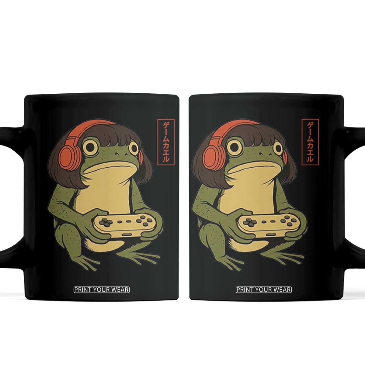 Funny Frog Bob Haircut Gamer Meme Coffee Mug Game Lover TS12 Black Print Your Wear