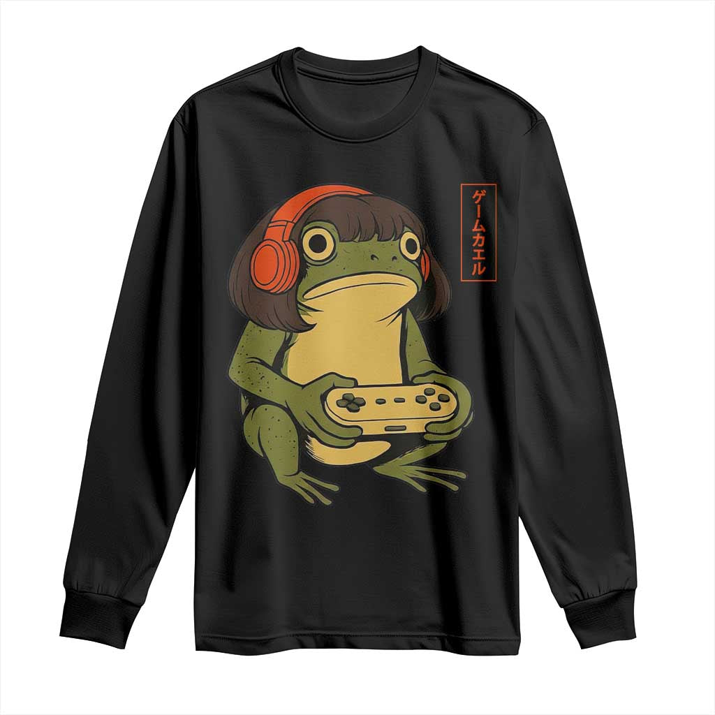 Funny Frog Bob Haircut Gamer Meme Long Sleeve Shirt Game Lover TS12 Black Print Your Wear