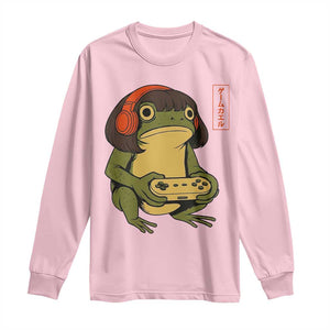 Funny Frog Bob Haircut Gamer Meme Long Sleeve Shirt Game Lover TS12 Light Pink Print Your Wear