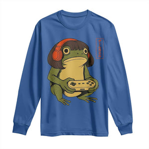 Funny Frog Bob Haircut Gamer Meme Long Sleeve Shirt Game Lover TS12 Royal Blue Print Your Wear