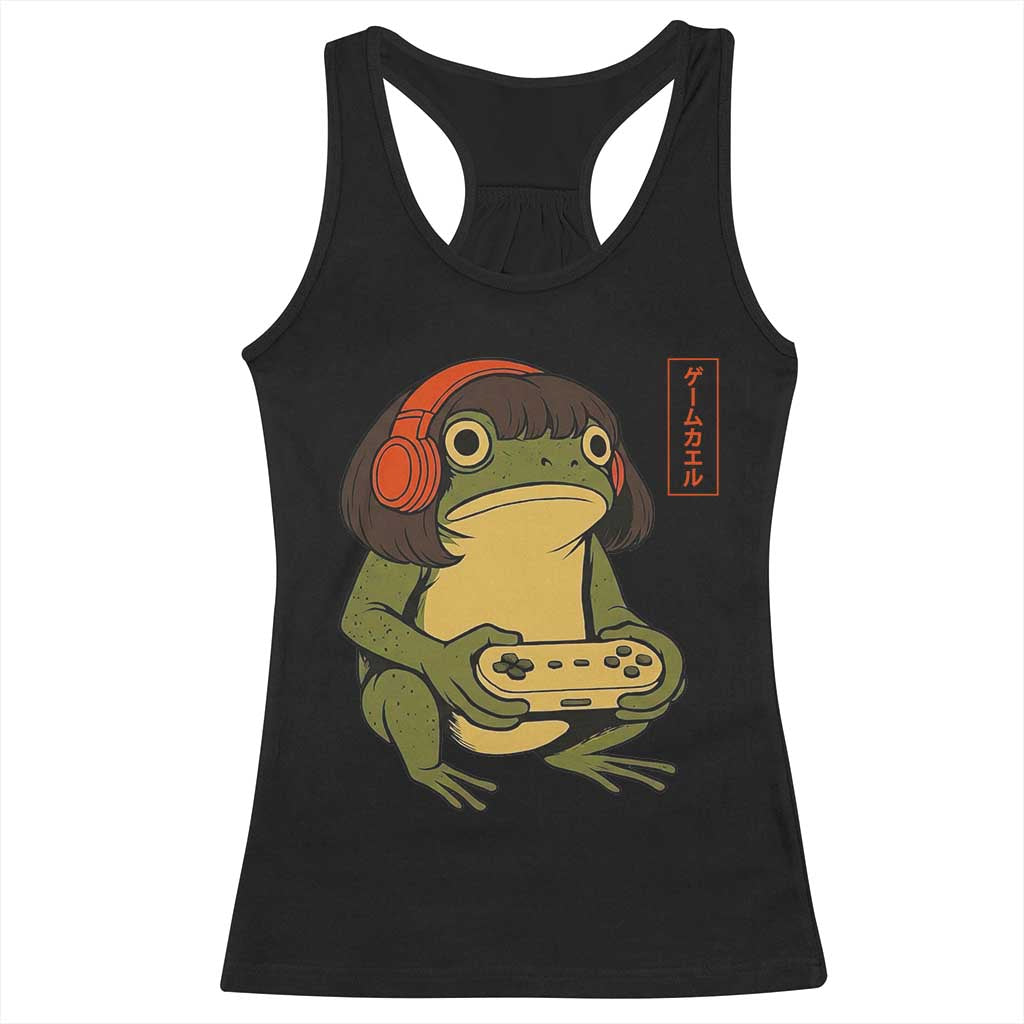 Funny Frog Bob Haircut Gamer Meme Racerback Tank Top Game Lover TS12 Black Print Your Wear