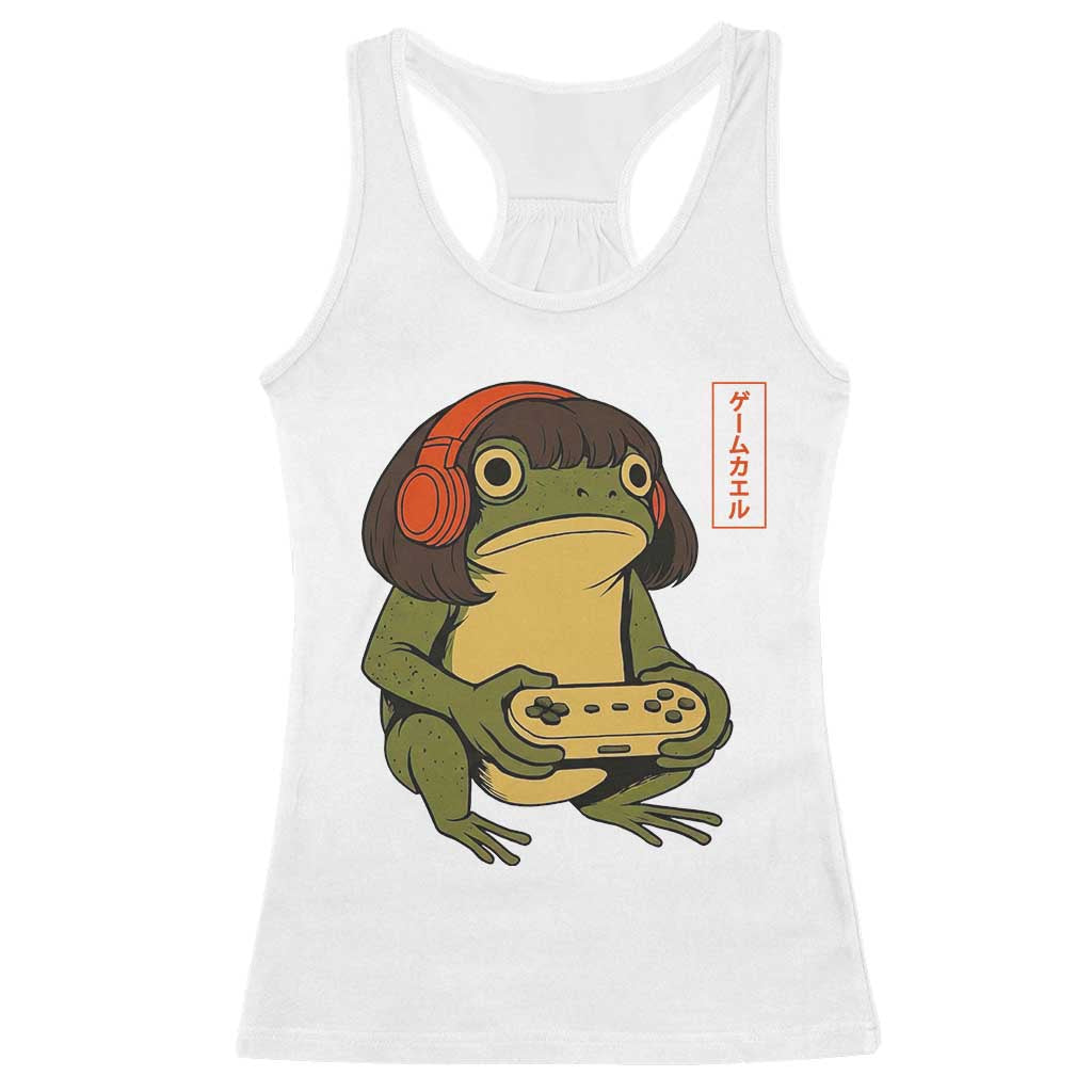 Funny Frog Bob Haircut Gamer Meme Racerback Tank Top Game Lover TS12 White Print Your Wear